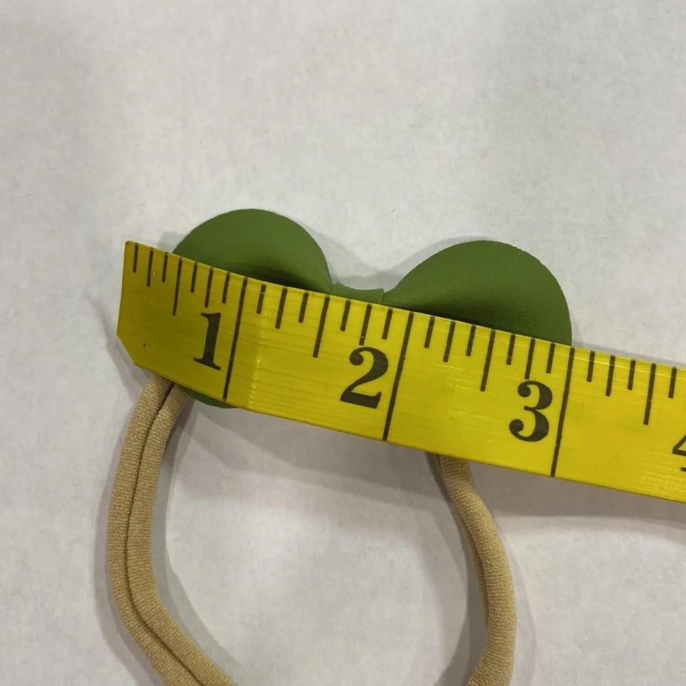 5 for $25 Handmade headband bow green faux leather baby 0-24‎